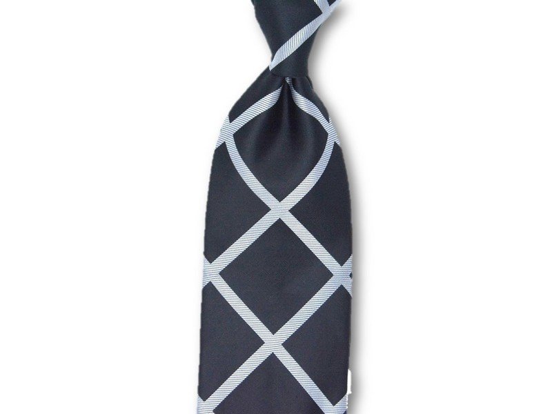 Necktie Set - Black Silver Window Pain