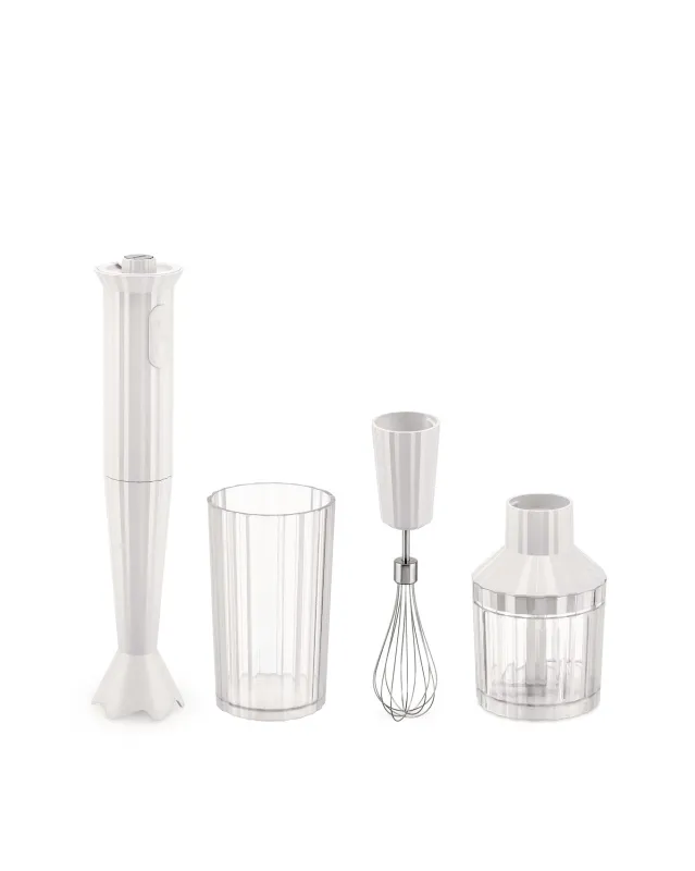 Alessi Plissè Set Frullatore A Immersione. Spina Europea Bianco Alessi Plissè Set Frullatore A Immersione. Spina Europea Bianco