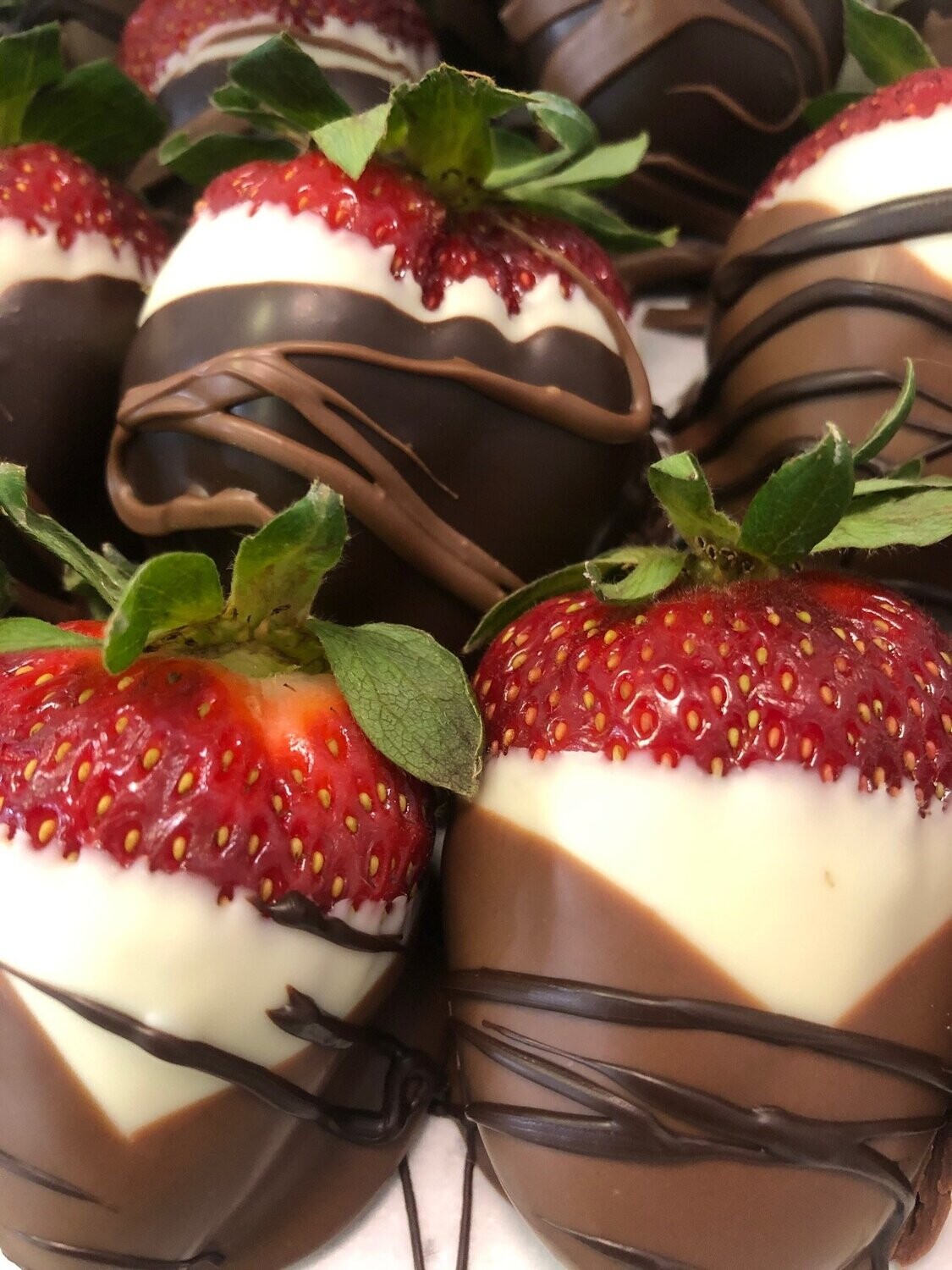 Triple-Chocolate Dipped Strawberries (1/2, 1 or 2 dozen)
