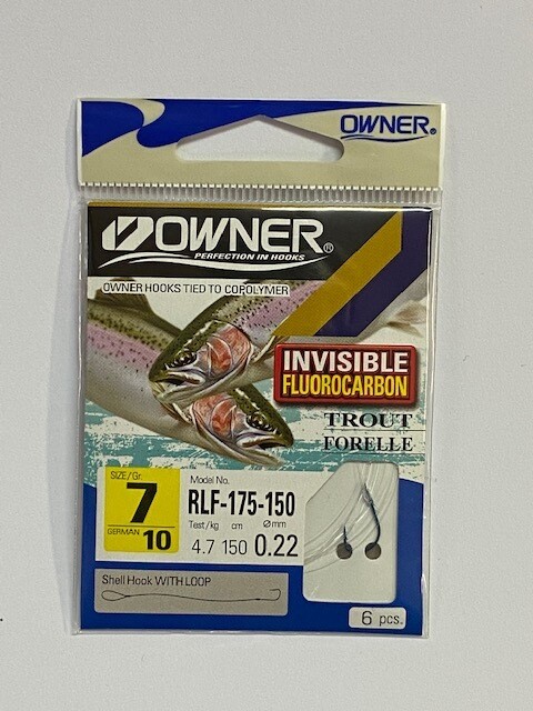 Forellenhaken von Owner auf Fluo Carbon mit Schlaufe