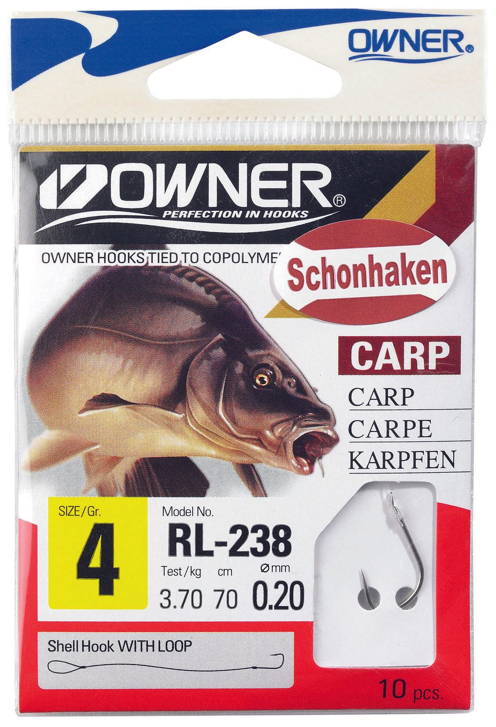 Owner Schonhaken silber RL-238 70cm