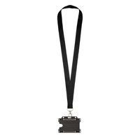 3BMT Keycord met Badgehouder - Pashouder met Lanyard - Zwart