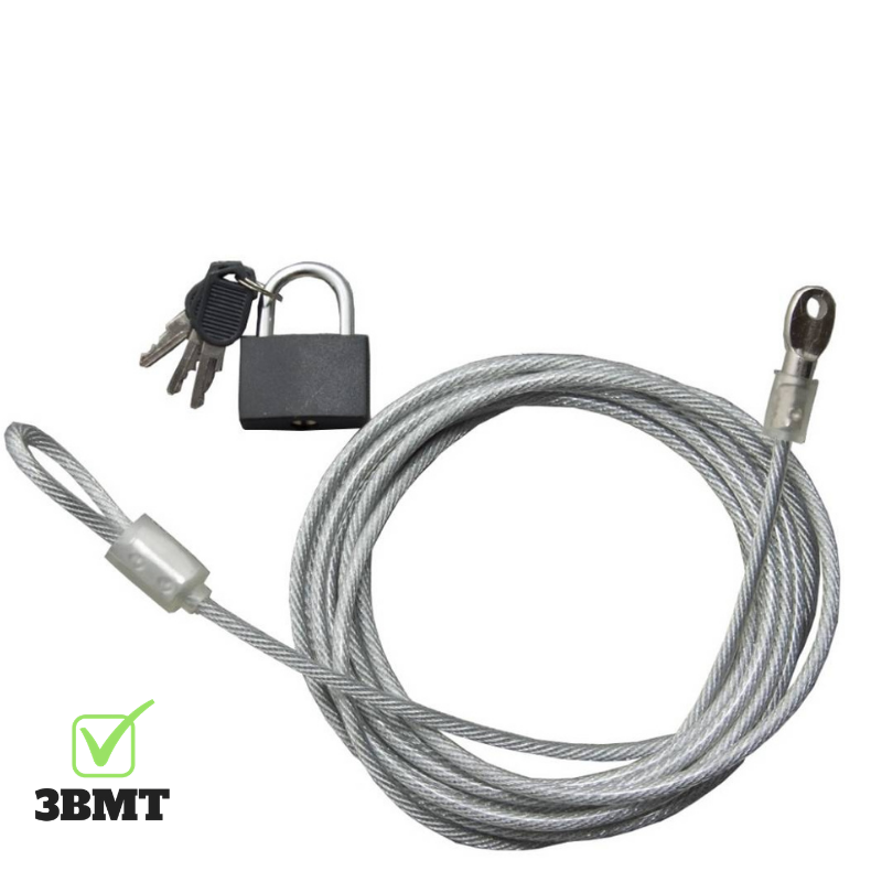 3BMT Kabelslot - Staalkabel met Lussen - 3 meter - 4 mm Doorsnede