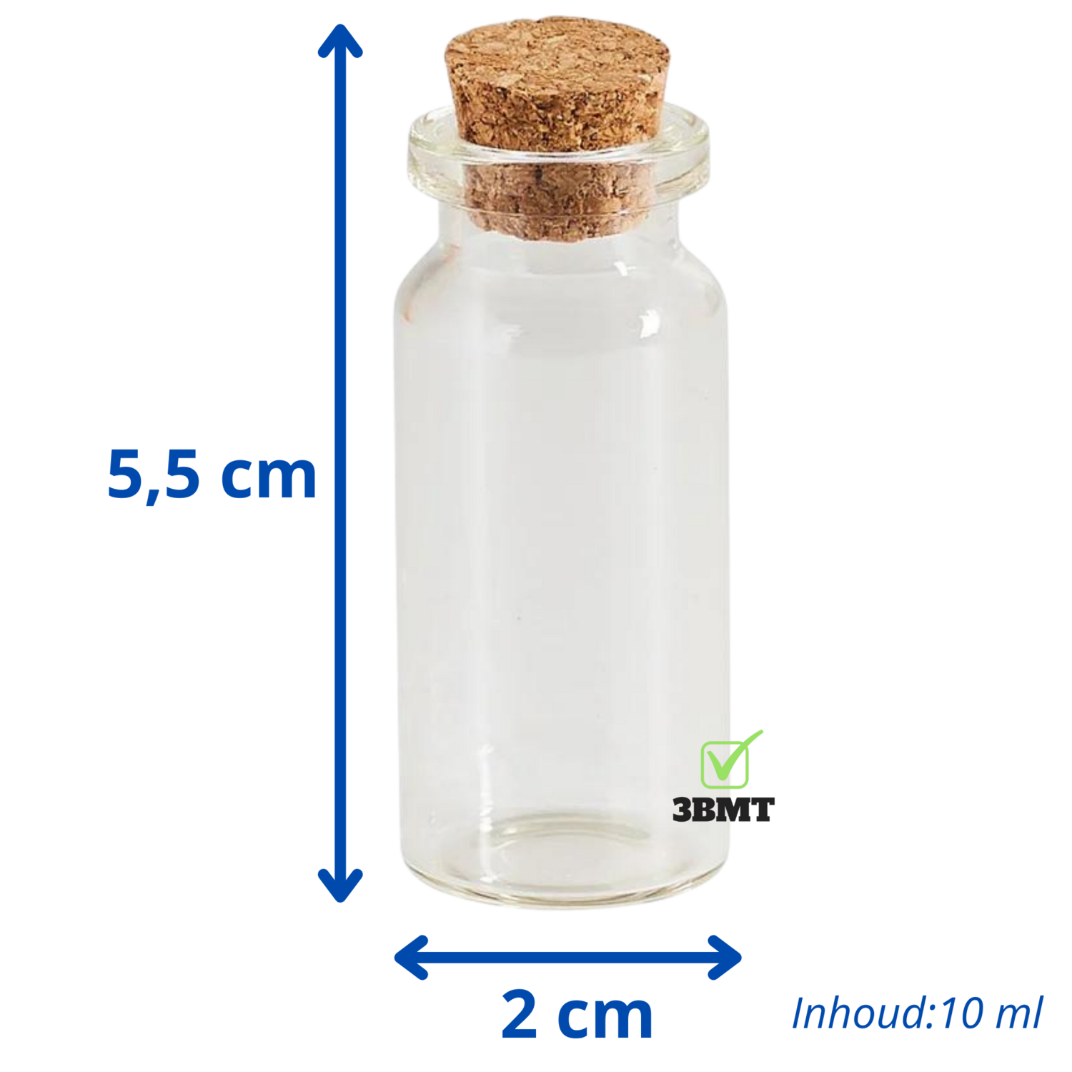 Saga snelheid Radioactief 3BMT Kleine Glazen Mini Flesjes met Kurk - 10 ml - Set van 24 Lege Glas  Flesjes