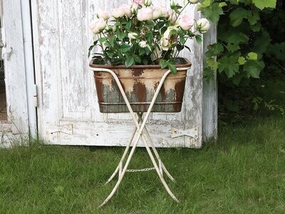 Rustic Metal Planter with Stand