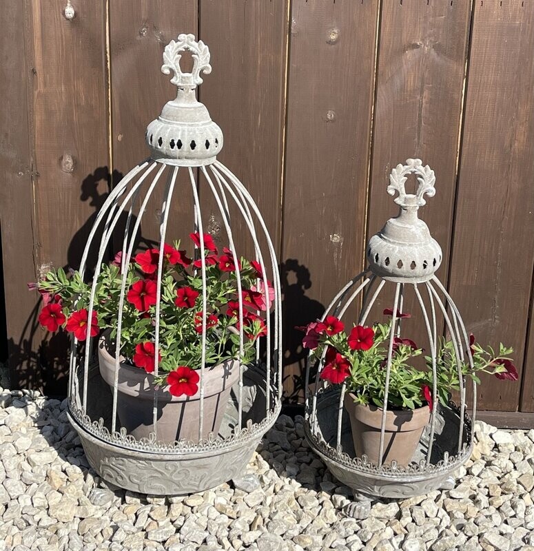 Vintage Caged Planter Cloches