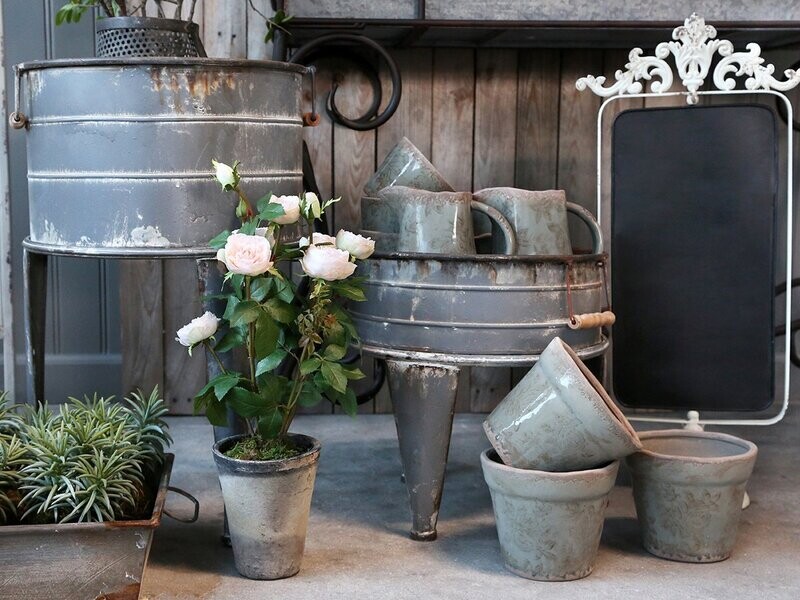 Raised Metal Barrel Planters