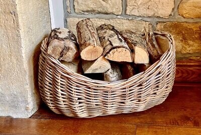 Boat Shaped Rattan Log Basket