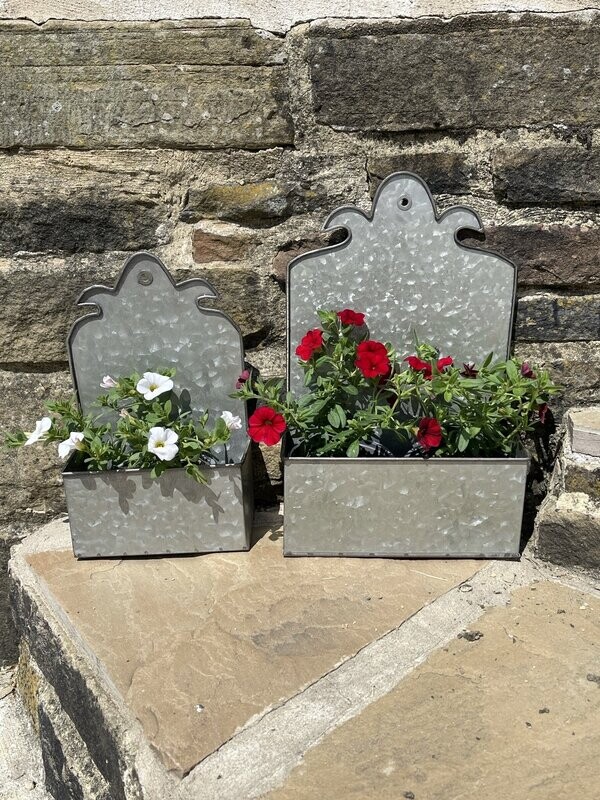 Aged Zinc Wall Planters