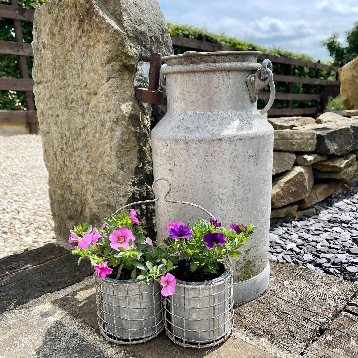 Vintage Twin Pot Wire Carrier