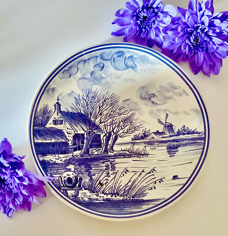 Poole Pottery Delft Blue Plate