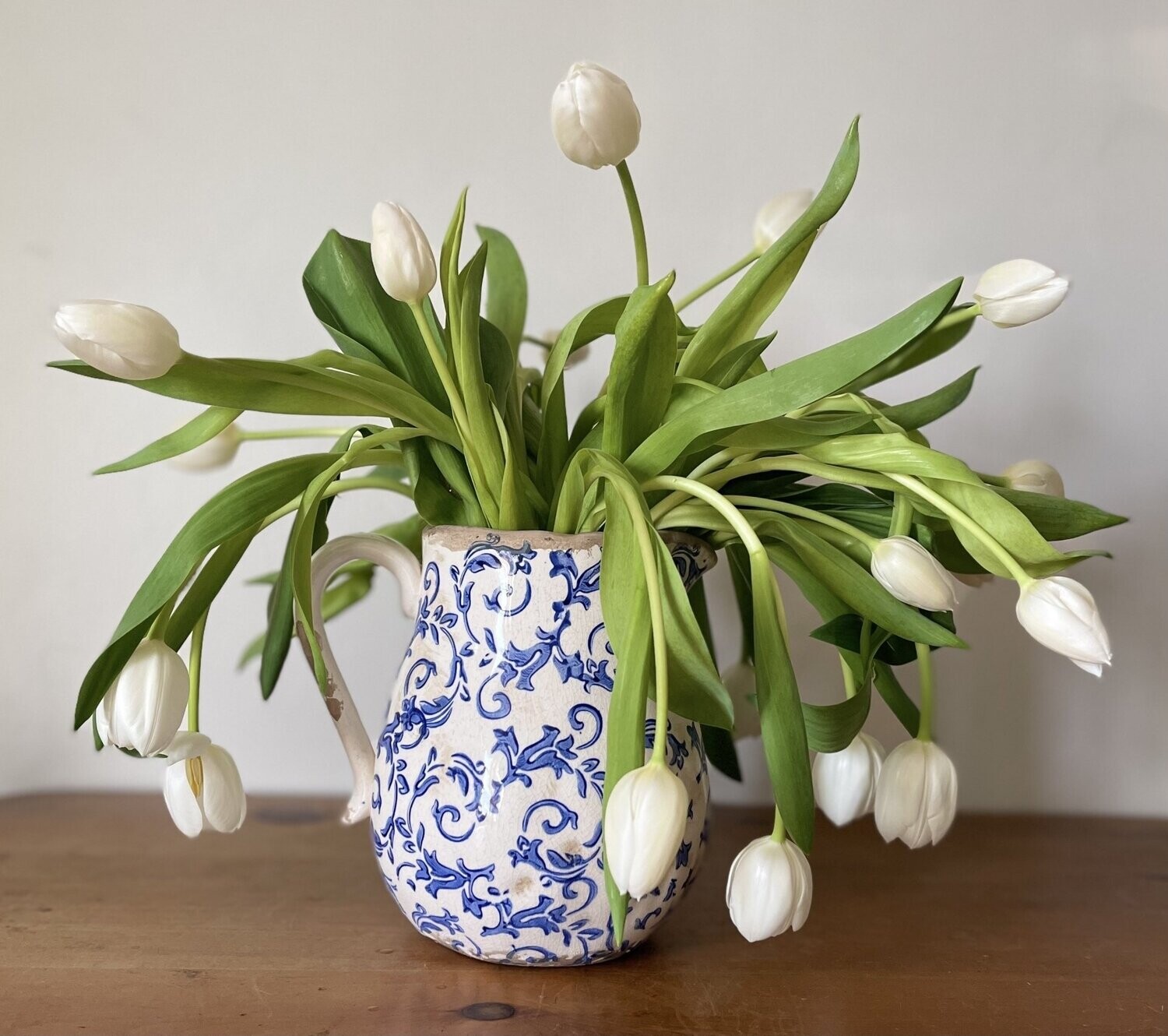 Botanical Ceramic Jug, Colour: Blue