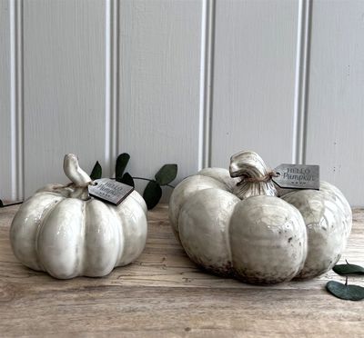 Ceramic Reactive Glazed Pumpkins - Set of 2