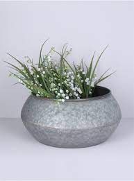 Galvanised Zinc Planter Basin Bowl