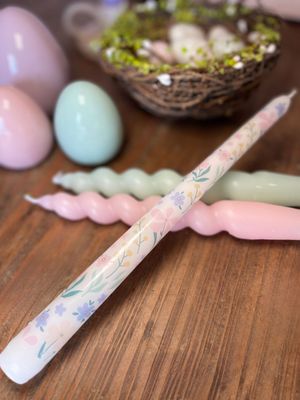 Trio of Floral Taper Candles