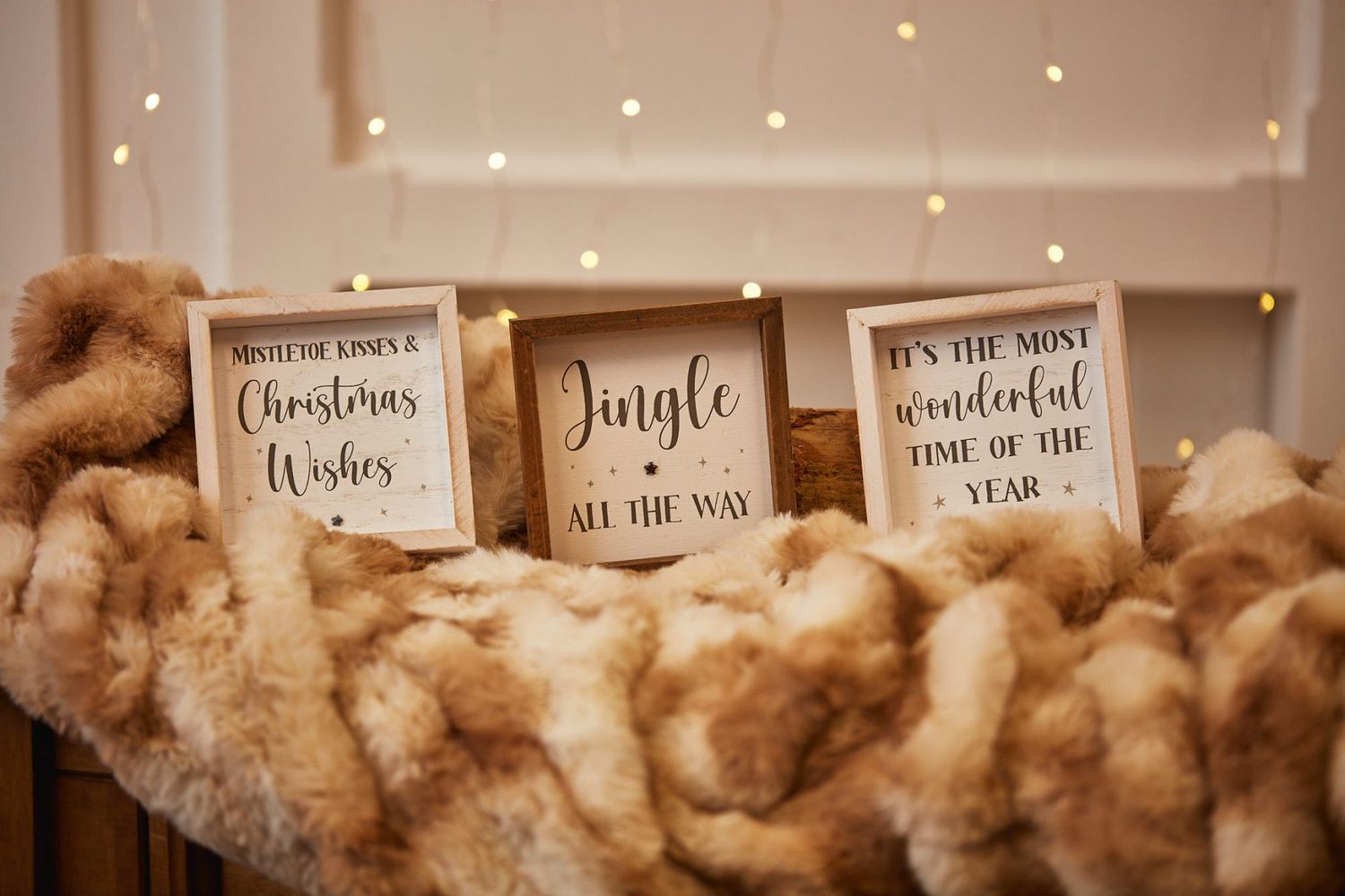 Wood Framed Mini Christmas Plaques, Design: It's the Most Wonderful Time of the Year