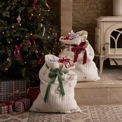 Plush Christmas Present Sacks that coordinate perfectly with our festive embroidered Christmas Stockings