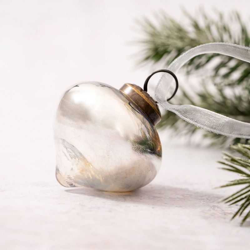 Add some classic shimmer this Christmas with our silver lustre lantern baubles