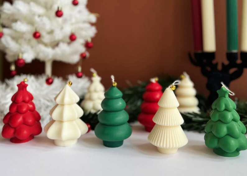 Christmas Tree Candles - Set of 4