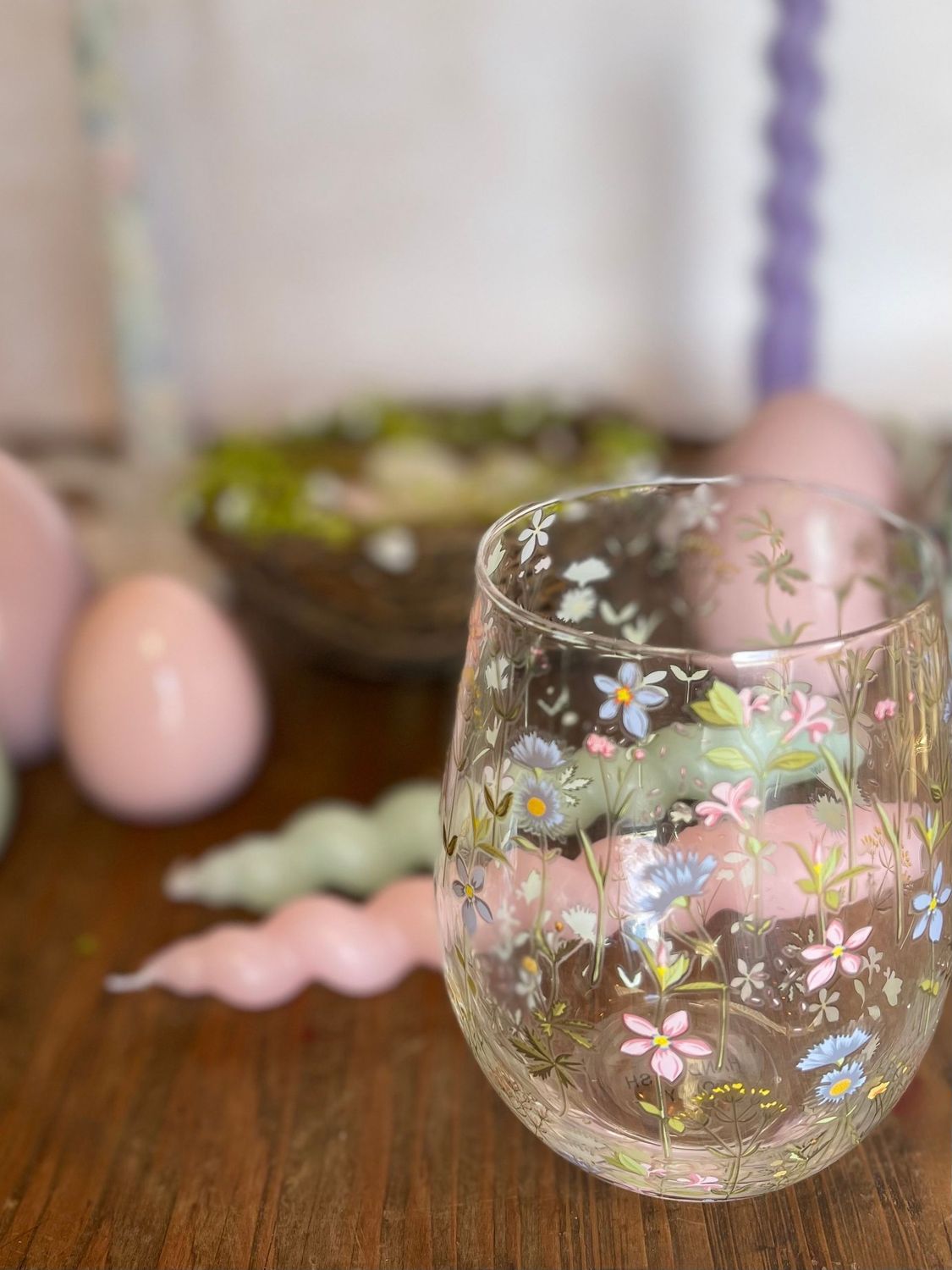 Floral Glass Tumbler Floral Glass Tumbler
