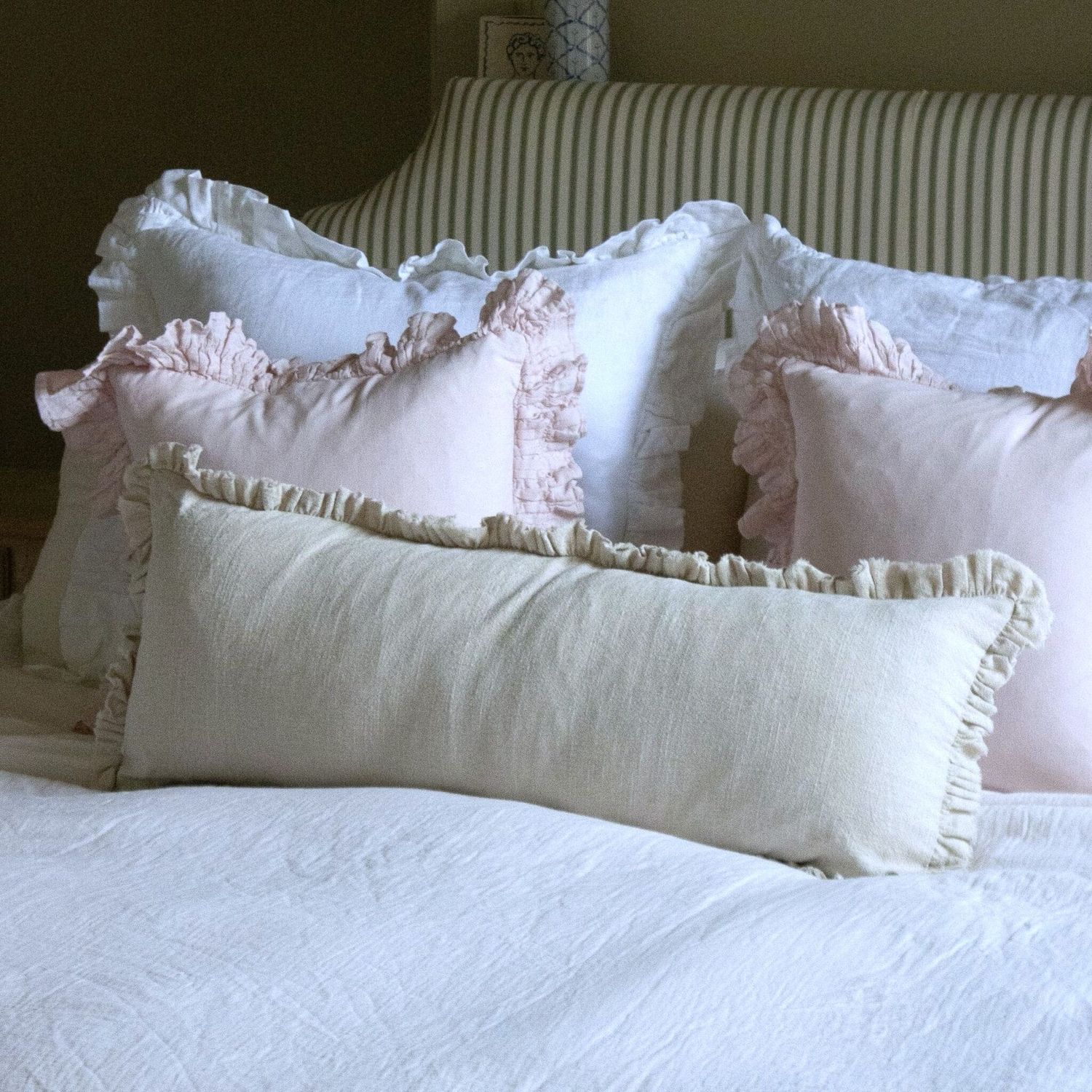 Grace Sand Linen Blend Bolster is more than just a decorative accessory. Dress your bed with comfort and style.