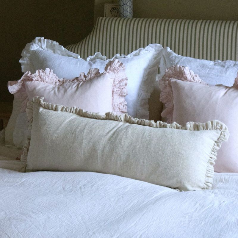 Grace Sand Linen Blend Bolster is more than just a decorative accessory. Dress your bed with comfort and style.