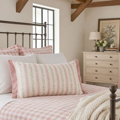 The Blossom cushion - perfect for a seasonal décor refresh.  A lovely accent for a pretty pink bedroom evoking country charm