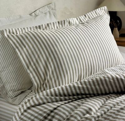 100% cotton - Set of two Oxford Pillowcases in muted brown mole stripe design makes the perfect addition to our duvet sets