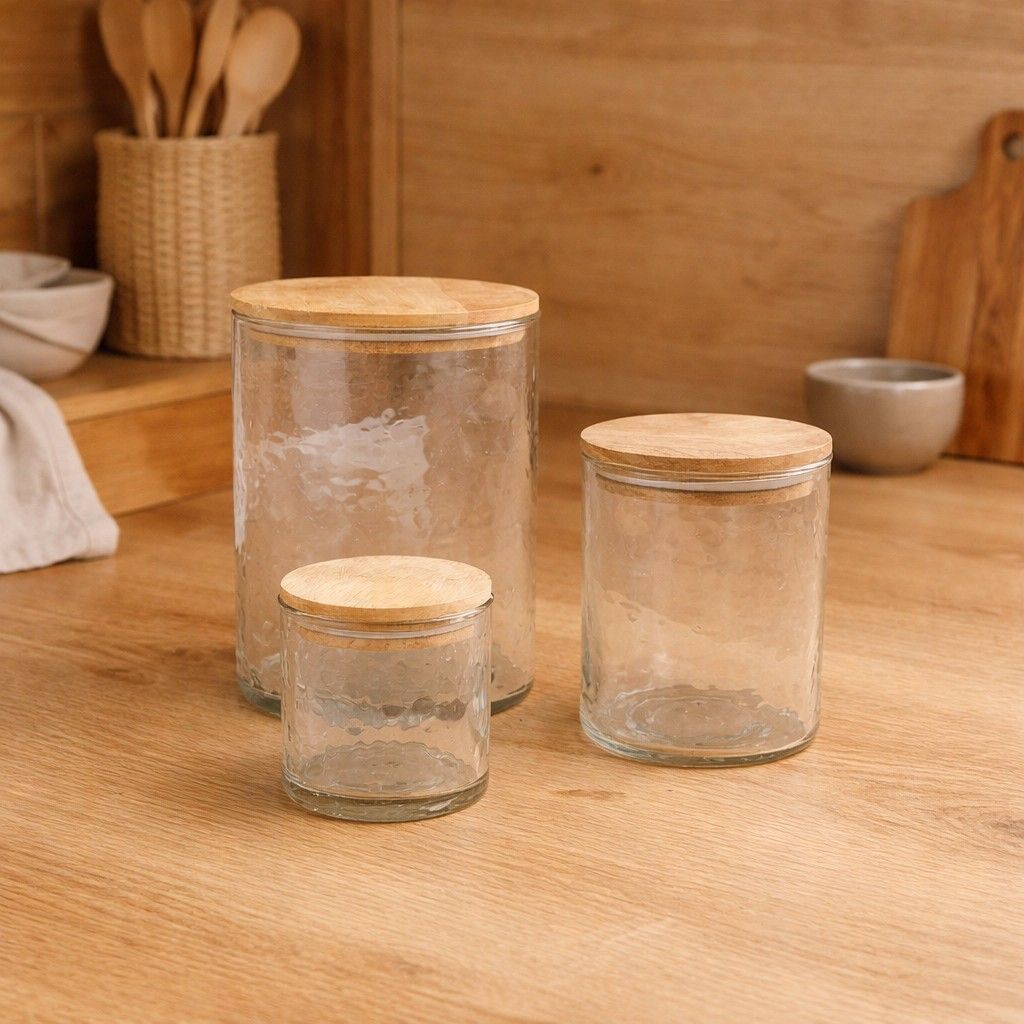Chatsworth Hammered Glass Containers