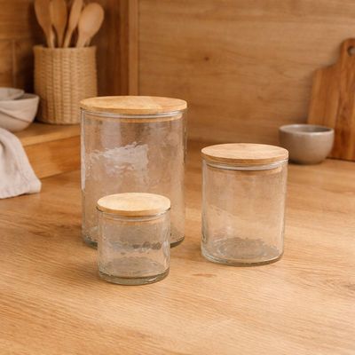 Chatsworth Hammered Glass Containers
