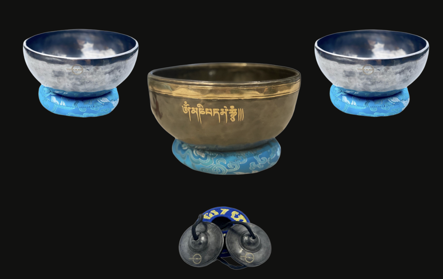 SET  OF 3 BOWLS + TINGSHAS