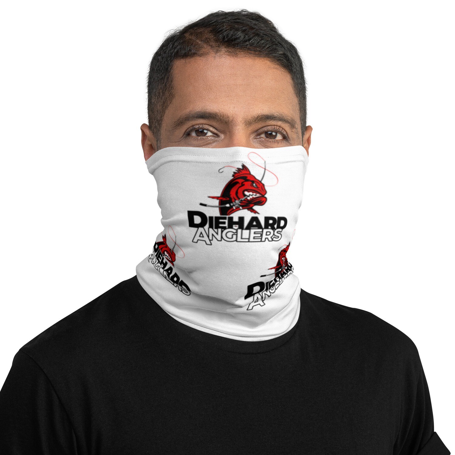 Reversable Neck Gaiter/Face Buff w/ 5X Logo Top Half, White Bottom Half