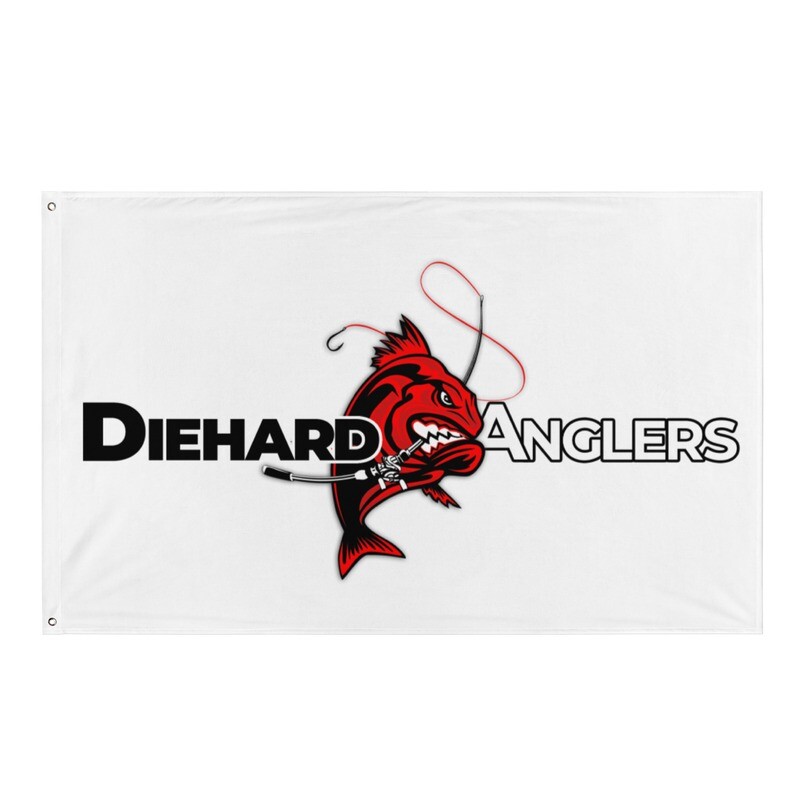 Horizonal Diehard Anglers Flag, Horizonal Logo Design