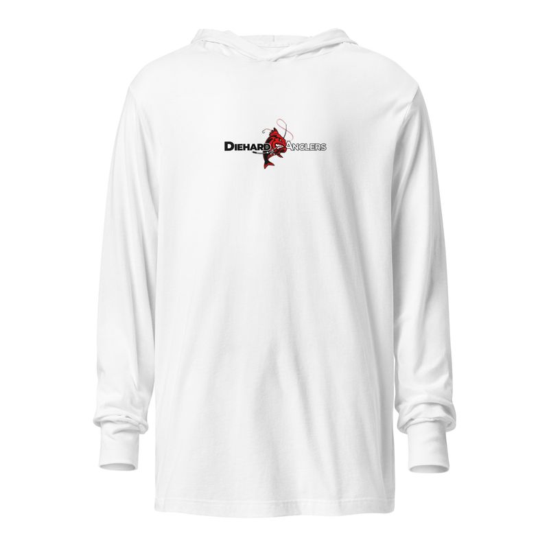 Hooded long-sleeve tee, front logo only
