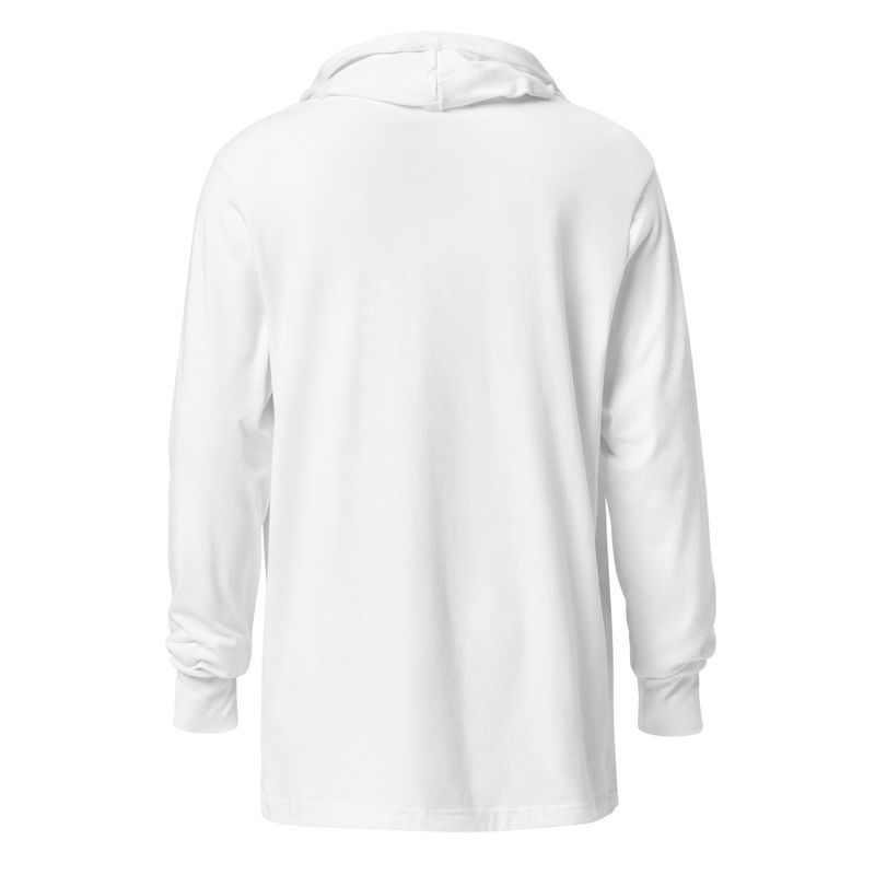 Hooded long-sleeve tee, front logo only