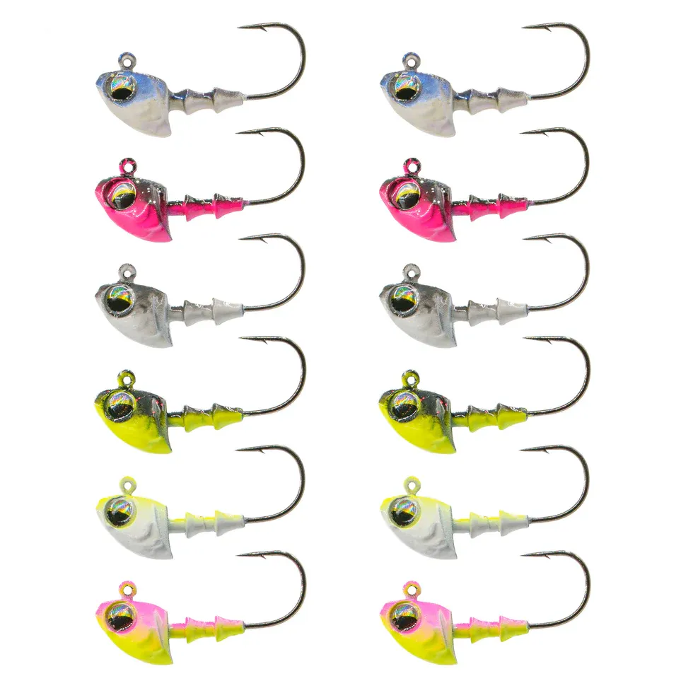6th Sense Crappie Jig Heads MULTI Color 1/18 #4 Hook 12PK