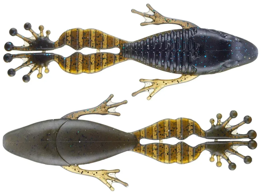 FISHLAB Flippin Frog 3 1/2" Green Pumpkin/Black Blue