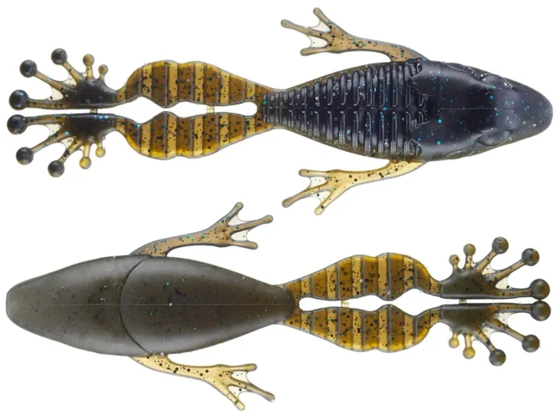 FISHLAB Flippin Frog 3 1/2" Green Pumpkin/Black Blue