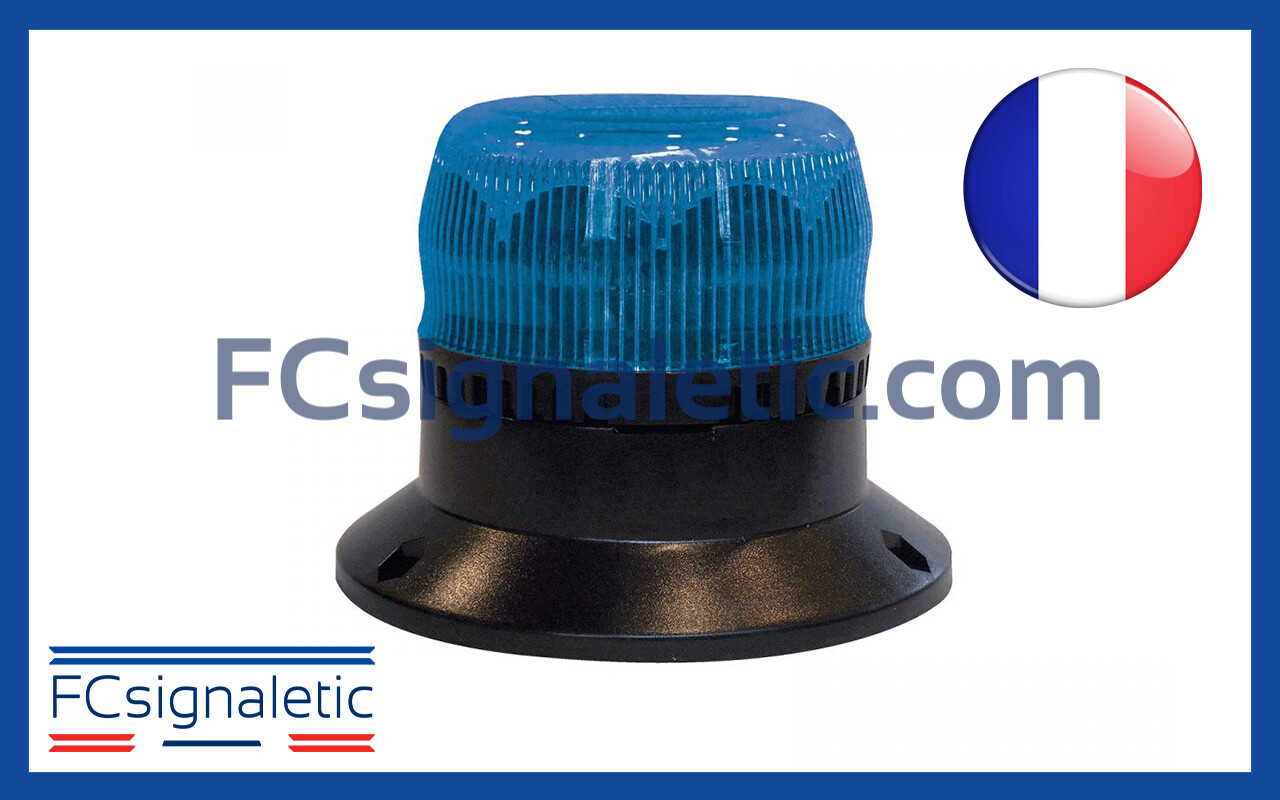 Gyrophare Gyroled bleu embase ISO classe 1 rotatif STANDBY MERCURA 21930-01