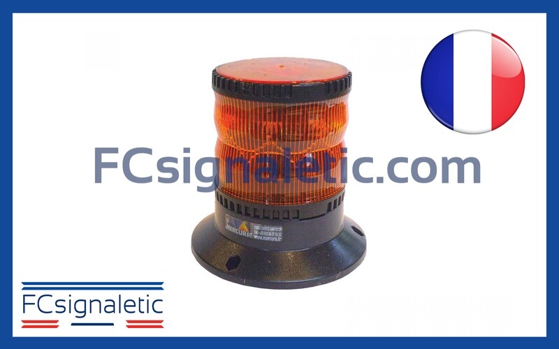 Gyrophare Gyroled orange embase ISO classe 2 flash STANDBY MERCURA