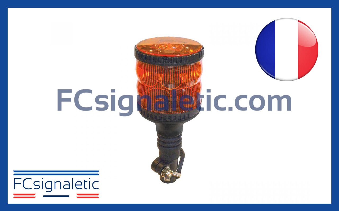 Gyrophare Gyroled orange embase hampe classe 2 rotatif STANDBY MERCURA
