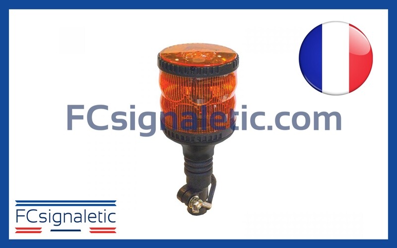 Gyrophare Gyroled orange embase hampe classe 2 rotatif STANDBY MERCURA