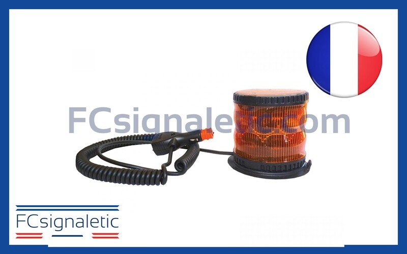 Gyrophare Gyroled orange embase magnétique prise allume cigare classe 2 flash STANDBY MERCURA