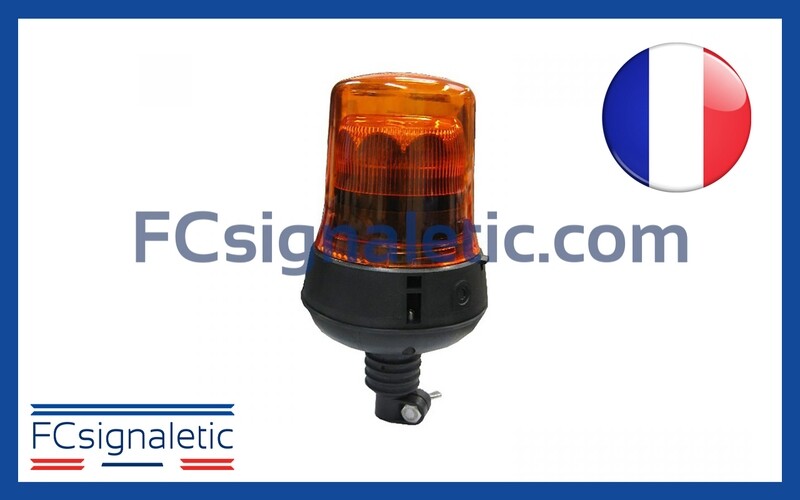 Gyrophare Gyroled orange embase hampe XL classe 2 flash STANDBY MERCURA