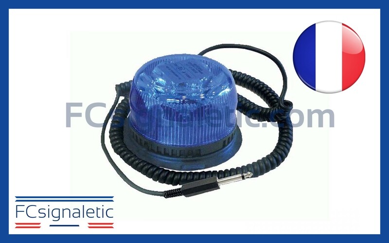 Gyrophare Gyroled bleu embase magnétique prise jack classe 1 rotatif STANDBY MERCURA 22275-01