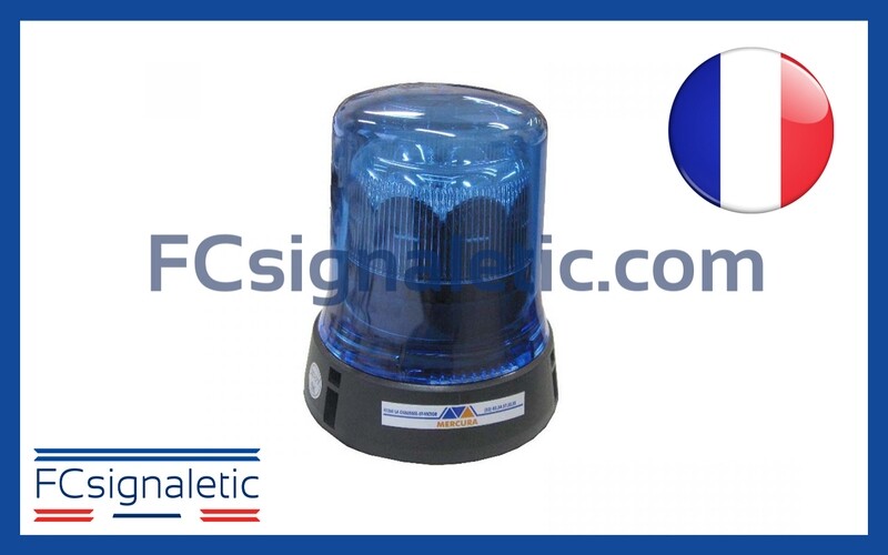 Gyrophare Gyroled bleu embase ISO XL classe 1 flash STANDBY MERCURA 23408-01