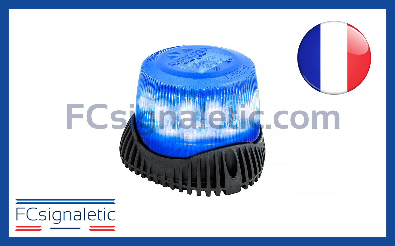 Gyrophare Gyroled M80 bleu embase ISO classe 1 STANDBY MERCURA 30576-00