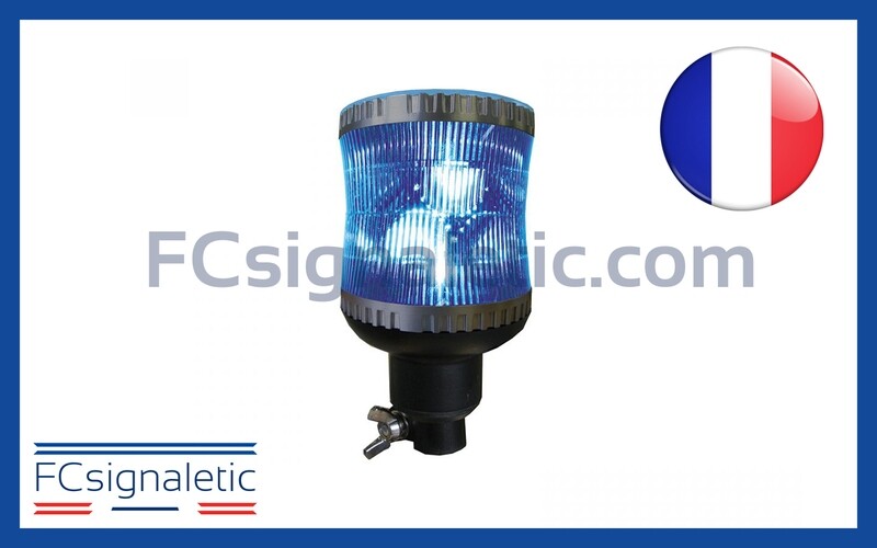 Gyrophare Gyroled bleu embase hampe classe 2 rotatif STANDBY MERCURA 23523-00