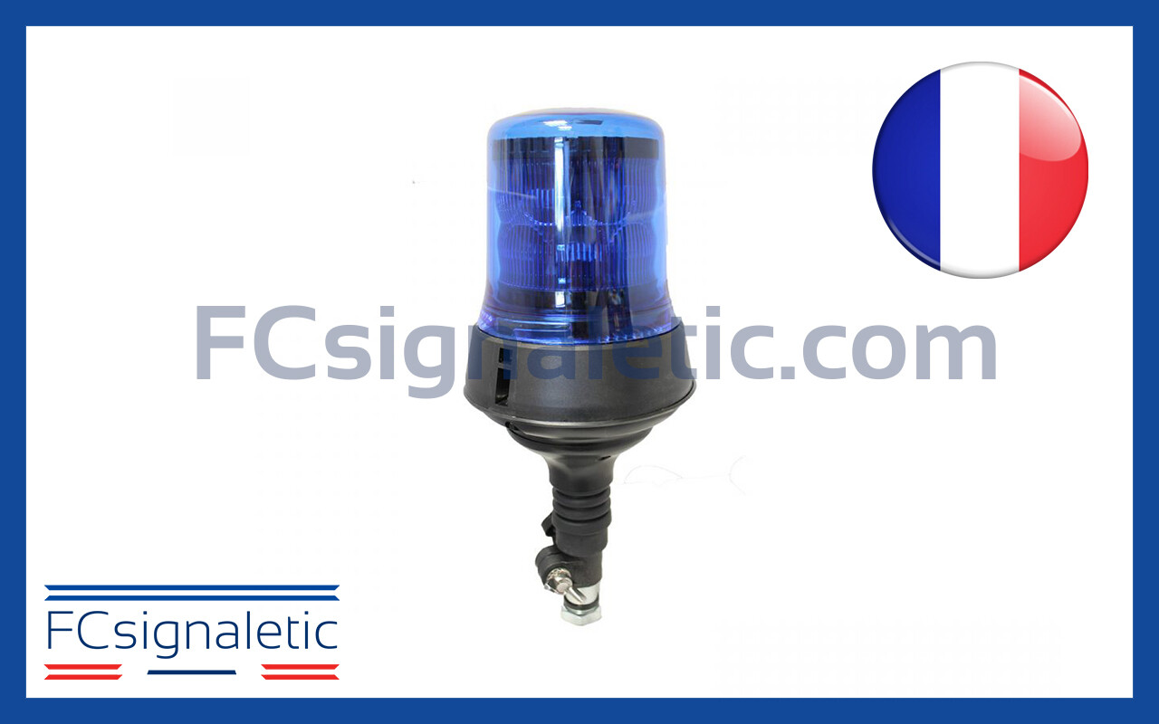 Gyrophare Gyroled bleu embase hampe XL classe 2 rotatif STANDBY MERCURA 23531-01
