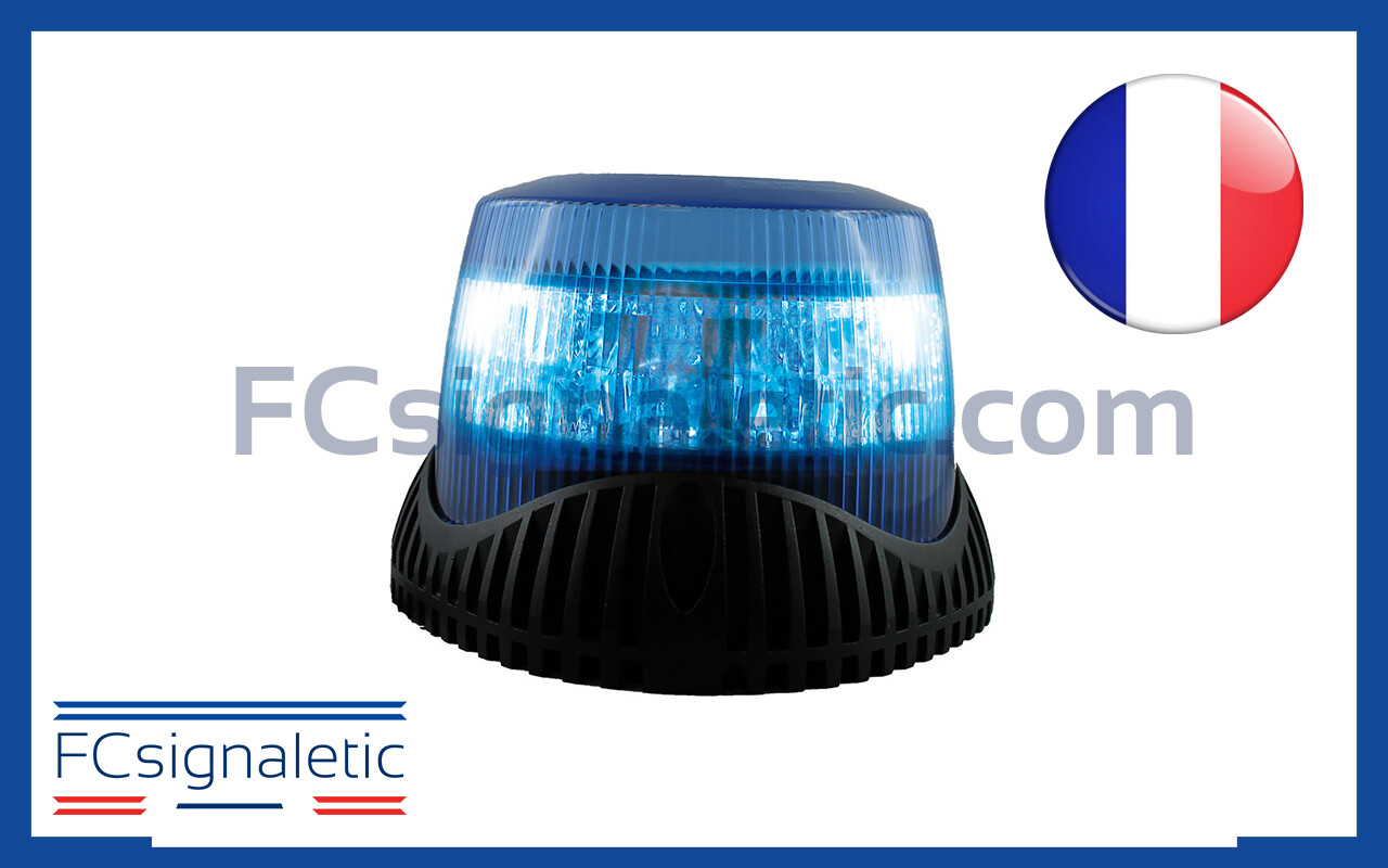 Gyrophare Gyroled M130 bleu embase ISO classe 2 STANDBY MERCURA 28700-01